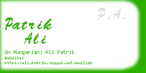 patrik ali business card